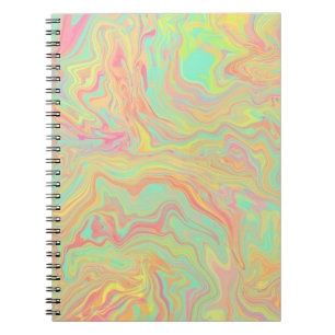 Red Green Yellow Liquid Swirl Pattern Notebook Notizblock