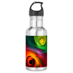 Red Green Yin Yang Modernes Abstraktes Kunstmuster Edelstahlflasche