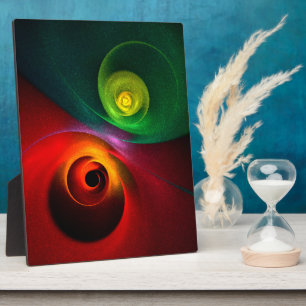 Red Green Yin Yang Modernes Abstraktes Kunstmuster Fotoplatte