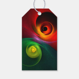 Red Green Yin Yang Modernes Abstraktes Kunstmuster Geschenkanhänger