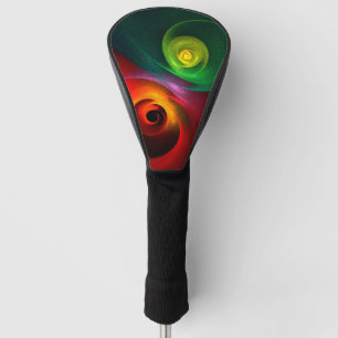 Red Green Yin Yang Modernes Abstraktes Kunstmuster Golf Headcover