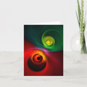 Red Green Yin Yang Modernes Abstraktes Kunstmuster Karte