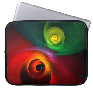 Red Green Yin Yang Modernes Abstraktes Kunstmuster Laptopschutzhülle