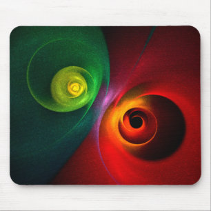 Red Green Yin Yang Modernes Abstraktes Kunstmuster Mousepad