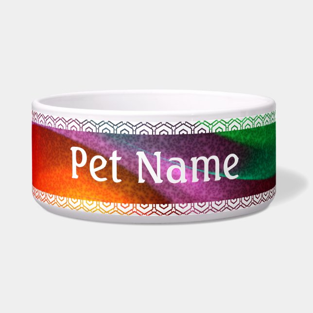 Red Green Yin Yang Modernes Abstraktes Kunstmuster Napf (Vorderseite)