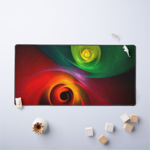 Red Green Yin Yang Modernes Abstraktes Kunstmuster Schreibtischunterlage