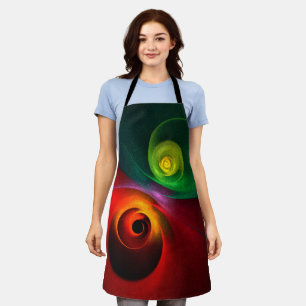 Red Green Yin Yang Modernes Abstraktes Kunstmuster Schürze