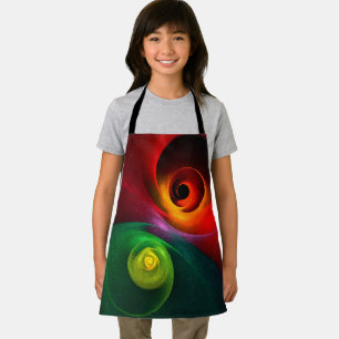 Red Green Yin Yang Modernes Abstraktes Kunstmuster Schürze