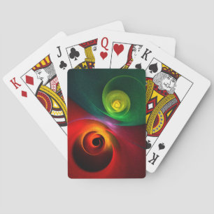 Red Green Yin Yang Modernes Abstraktes Kunstmuster Spielkarten