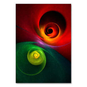Red Green Yin Yang Modernes Abstraktes Kunstmuster Tischnummer