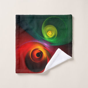 Red Green Yin Yang Modernes Abstraktes Kunstmuster Waschlappen