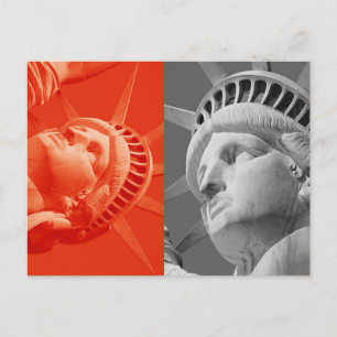 Red Grey Collseup Statue Liberty Carte postale