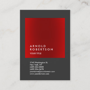 Red Grey Grand Carte de visite professionnel tenda