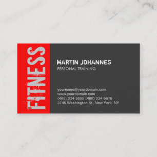 Red Grey Trainer Fitness Carte de visite moderne