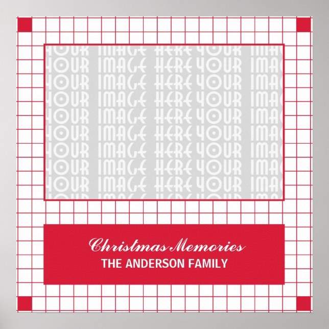 Red Grid Foto Poster (Vorne)