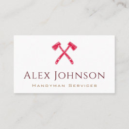 Red Grunge Ax Logo Handyman Zuhause Repair Service Visitenkarte