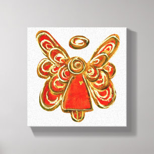 Red Guardian Angel Art Wrapped Canvas Malerei Leinwanddruck
