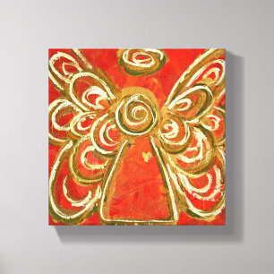 Red Guardian Angel Art Wrapped Canvas Malerei Leinwanddruck