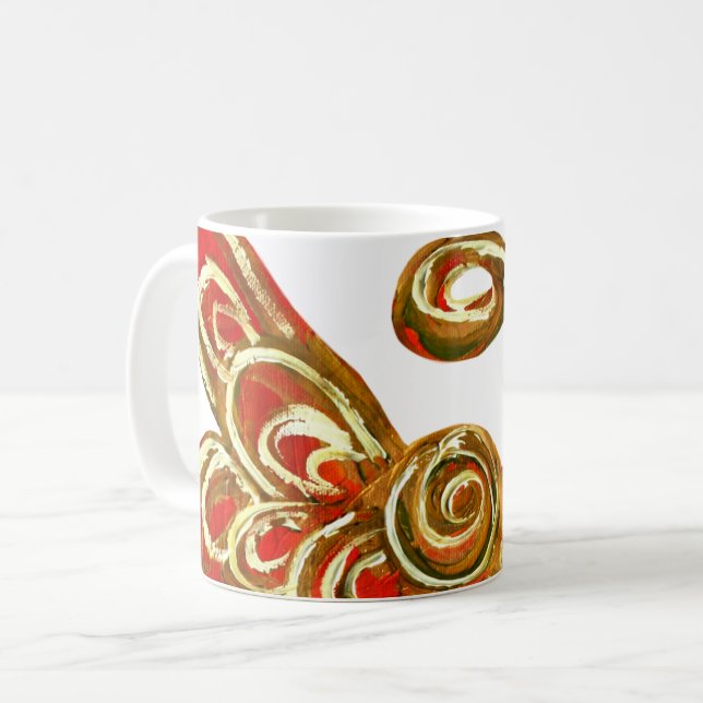 Red Guardian Angel Custom Art Coffee Mug Cup (Devant gauche)
