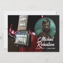 Red Guitar Celebration of Life Einladung