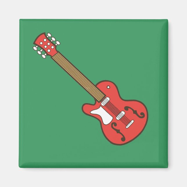 Red Guitar Magnet (Vorne)