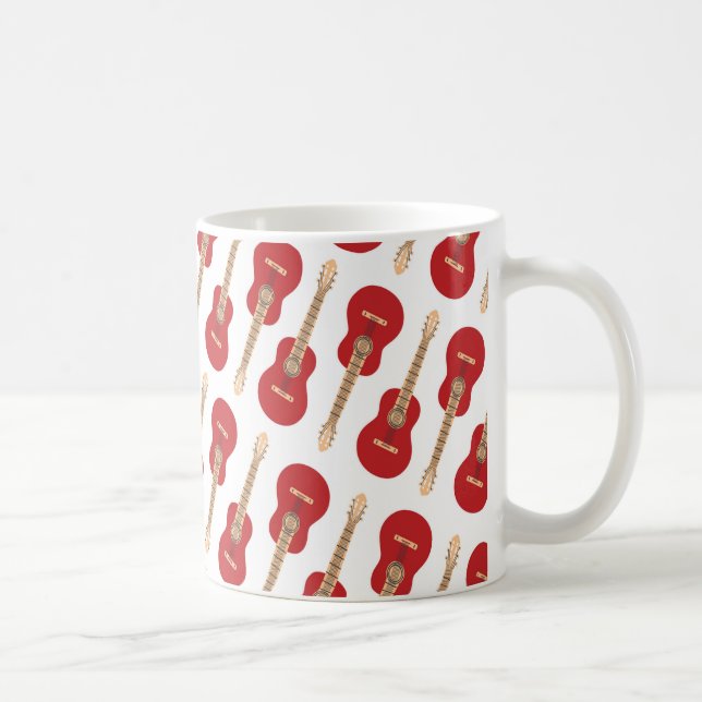Red Guitar Pattern Kaffeetasse (Rechts)