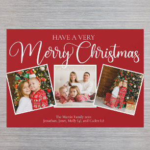 Red Haben eine sehr frohe Weihnachts-Foto Magnet-K Magnetkarte