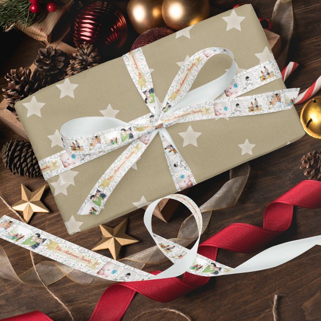 Red haben sich ein fröhliches kleines Weihnachtsfe Satinband (Von Creator hochgeladen)