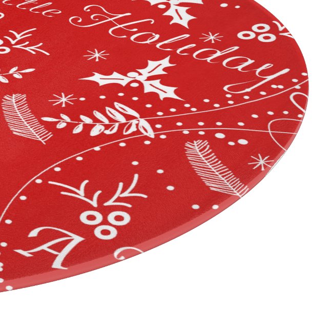 Red haben sich ein fröhliches kleines Weihnachtsfe Schneidebrett (Ecke)