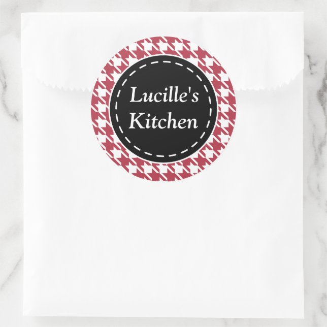 Red Hahnentrittmuster Kitchen Stickers (Tasche)