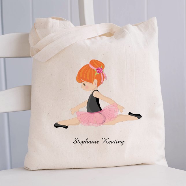 Red Hair Ballerina Personalisiert Tragetasche (Von Creator hochgeladen)
