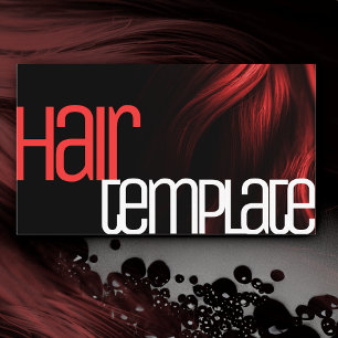 Red Hair Modern Neonbright Colors Frisör Visitenkarte