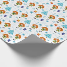 Red Haired Irish Dancer Winter Pattern Weihnachten