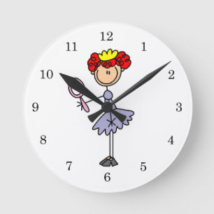 Red Haired Princess Runde Wanduhr
