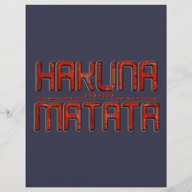 Red Hakuna Matata 3D Techno Star Design (Vorderseite)