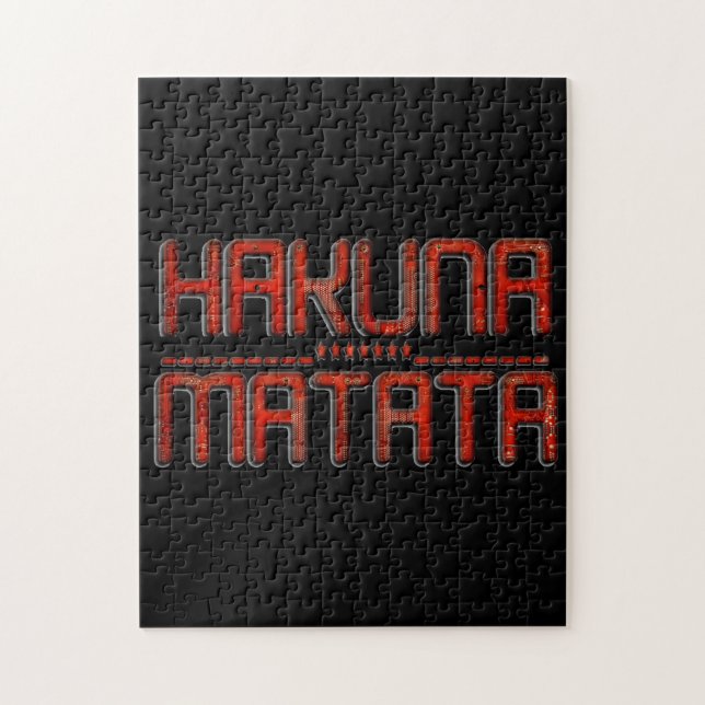 Red Hakuna Matata 3D Techno Star Design (Vertikal)