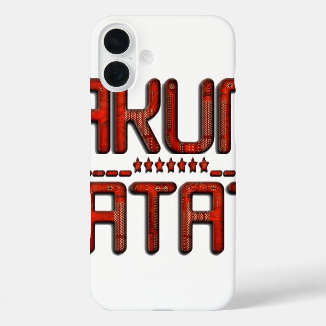 Red Hakuna Matata 3D Techno Star Design iPhone 16 Plus Hülle (Rückseite)