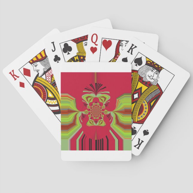 Red Hakuna Matata Muster Spielkarten (Rückseite)
