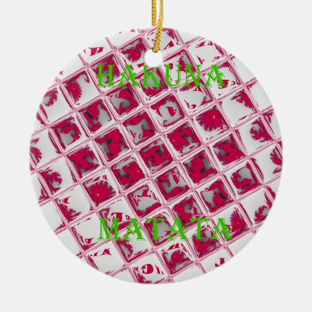 Red Hakuna Matata Style Keramik Ornament (Vorne)