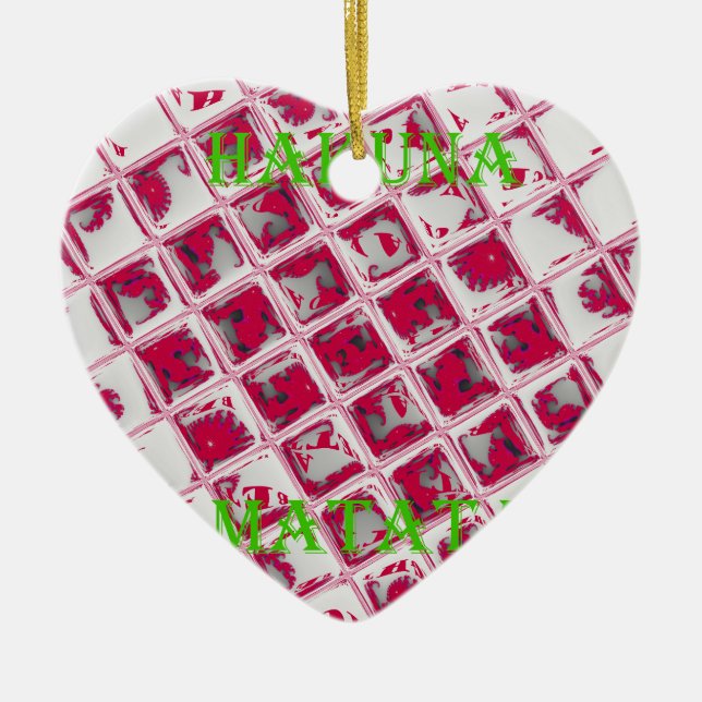 Red Hakuna Matata Style Keramikornament (Vorne)