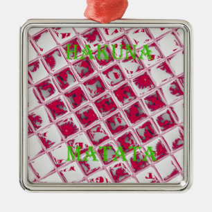 Red Hakuna Matata Style Ornament Aus Metall