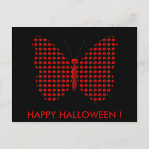 Red Halloween Butterfly Postkarte