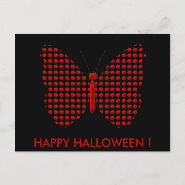 Red Halloween Butterfly Postkarte (Vorderseite)