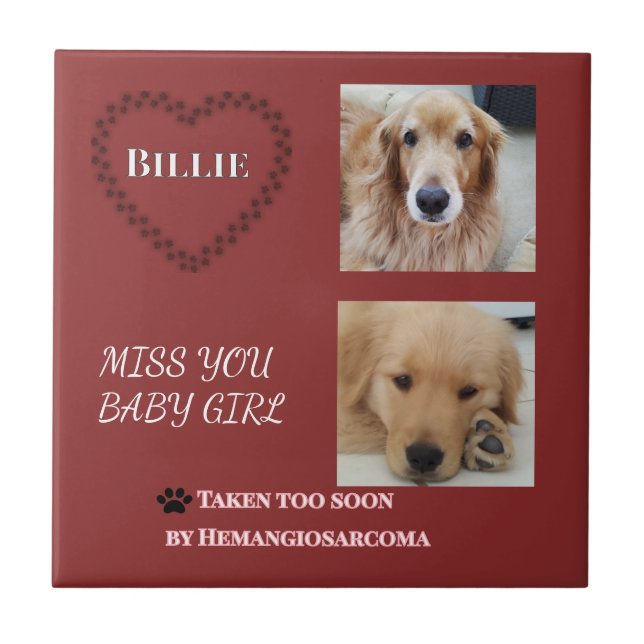 Red Halo Pet Remembrance  Fliese (Vorderseite)