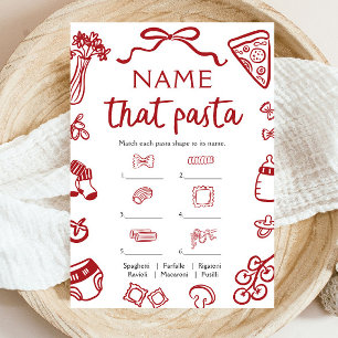 Red Hand Drain Name, dass Pasta Baby Shower Spiel Einladung