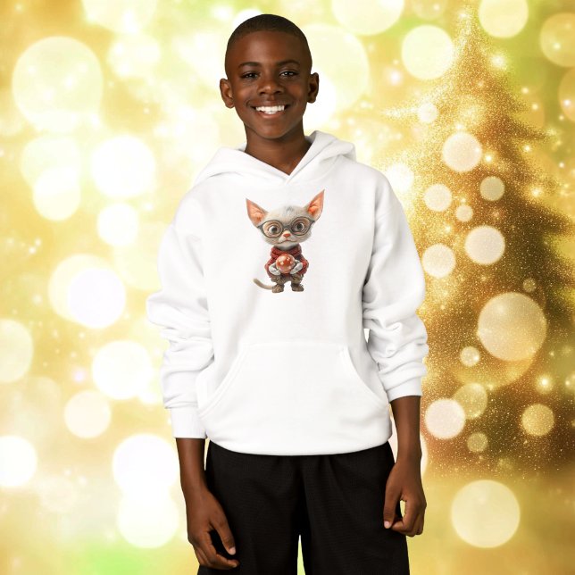 Red-Handed Christmas Cat Boy's Hoodie (Von Creator hochgeladen)