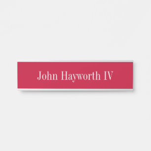 Red Hanging Desk Door Wall Cubical Name Plate Türschild