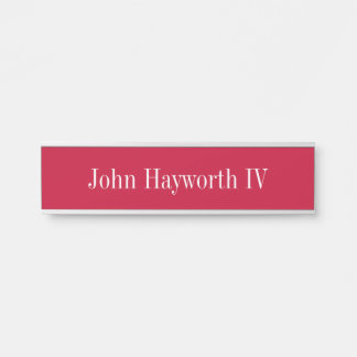 Red Hanging Desk Door Wall Cubical Name Plate Türschild