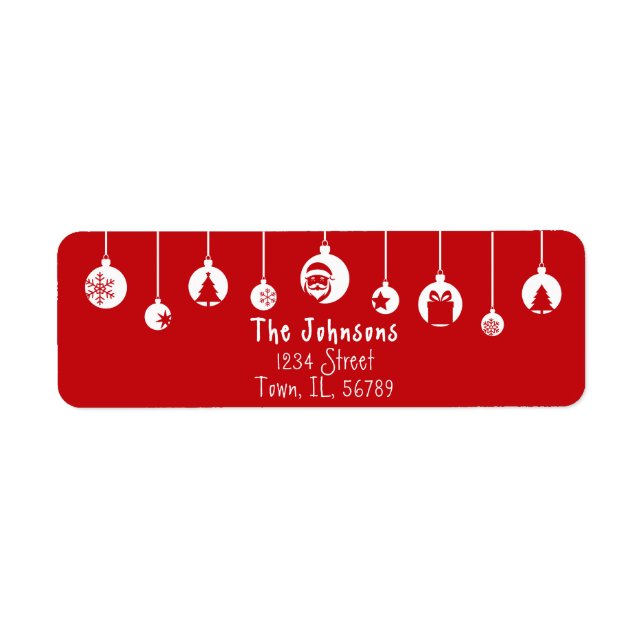 Red Hanging Ornament Return Address Label (Vorne)