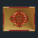 Red Hanukkah Mandala Feiertagspostkarte<br><div class="desc">Reds,  Bronze,  Orange,  füllen eine Mandala mit einem Stern von David in der Mitte mit hellen,  festlichen Texturen zu feiern Hanukkah.</div>
